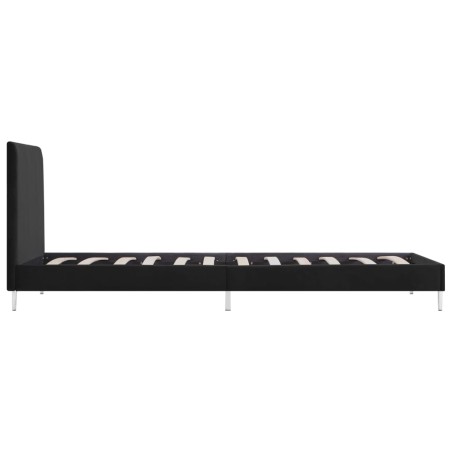 Cadre de lit sans matelas noir tissu 90x200 cm
