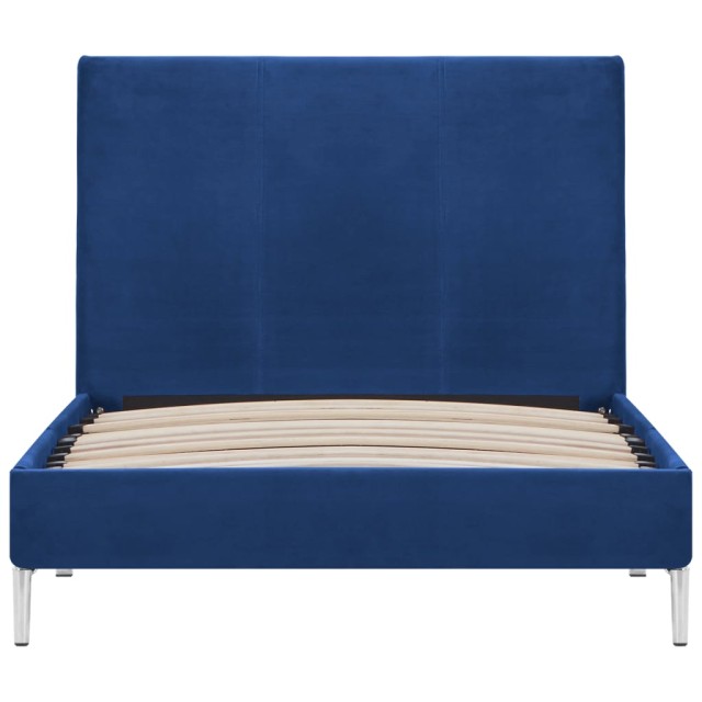 Cadre de lit sans matelas bleu tissu 90x200 cm