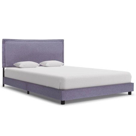 Cadre de lit sans matelas gris clair tissu 140x200 cm