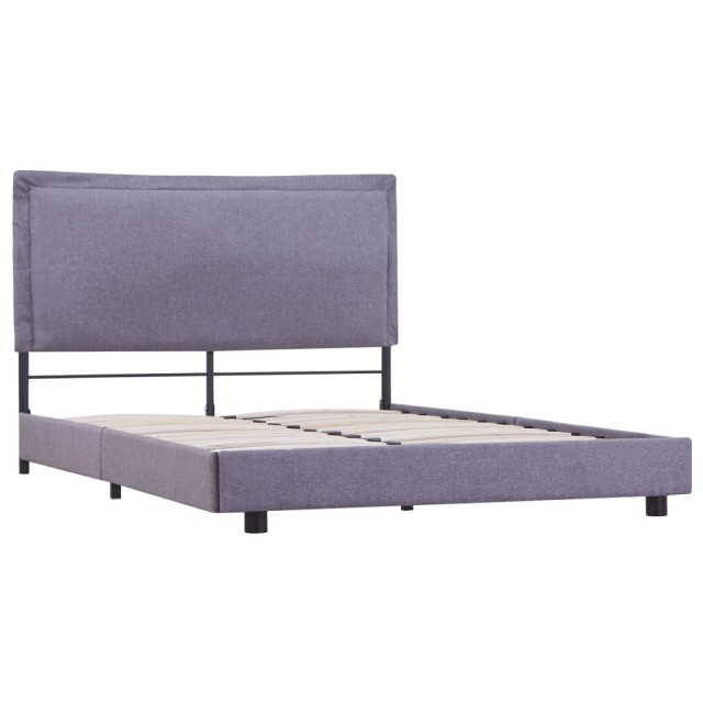 Cadre de lit sans matelas gris clair tissu 140x200 cm