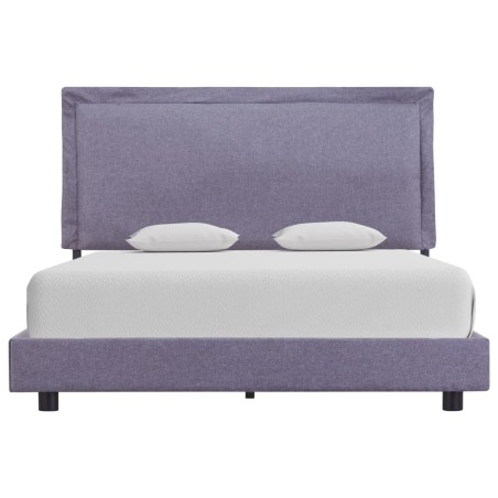 Cadre de lit sans matelas gris clair tissu 140x200 cm