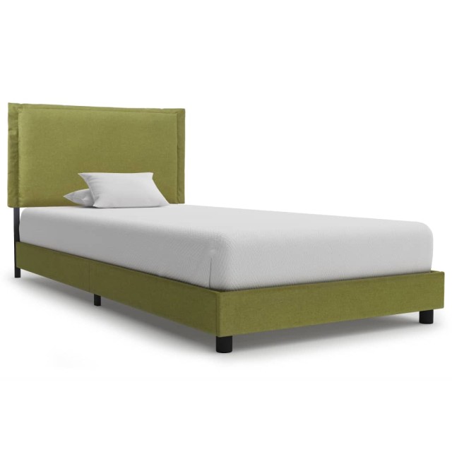 Cadre de lit sans matelas vert tissu 90x200 cm