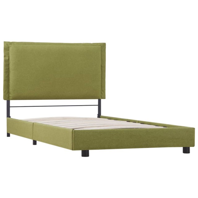 Cadre de lit sans matelas vert tissu 90x200 cm