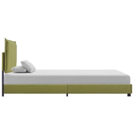 Cadre de lit sans matelas vert tissu 90x200 cm