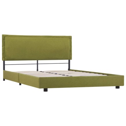 Cadre de lit sans matelas vert tissu 140x200 cm 2