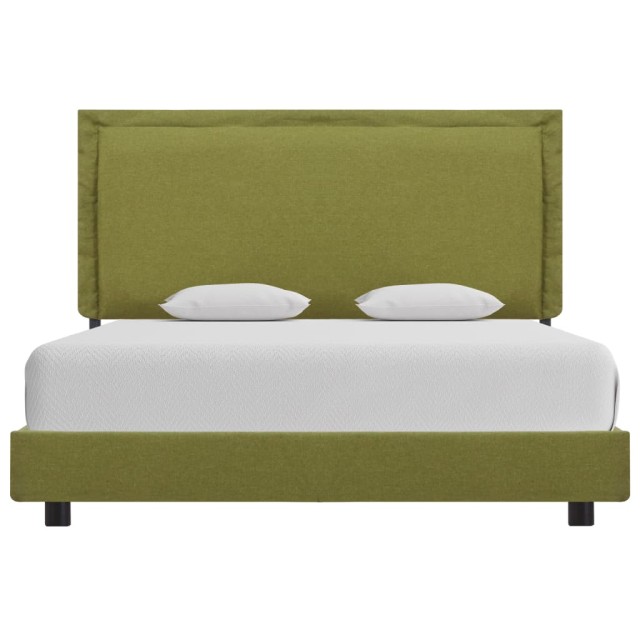 Cadre de lit sans matelas vert tissu 140x200 cm