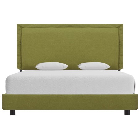 Cadre de lit sans matelas vert tissu 140x200 cm