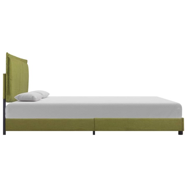 Cadre de lit sans matelas vert tissu 140x200 cm