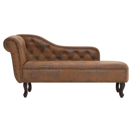 Chaise longue Marron Similicuir daim