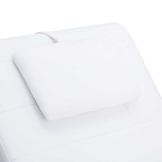 Chaise longue de massage avec oreiller Blanc Similicuir