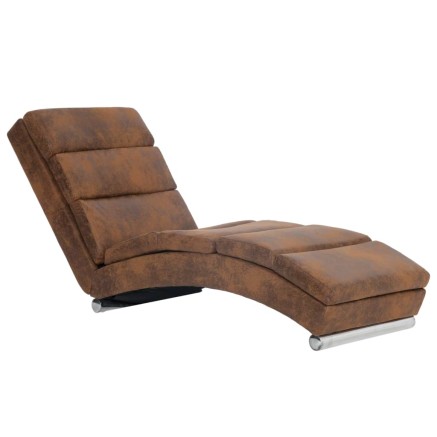 Chaise longue Marron Similicuir daim 2
