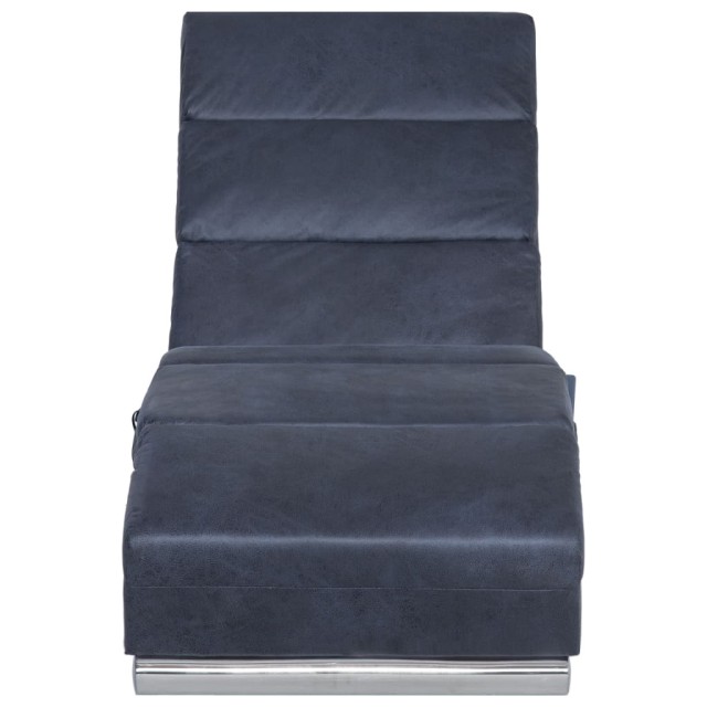 Chaise longue de longue Gris Similicuir daim