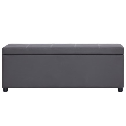 Banc avec compartiment de rangement 116 cm Gris Similicuir 2