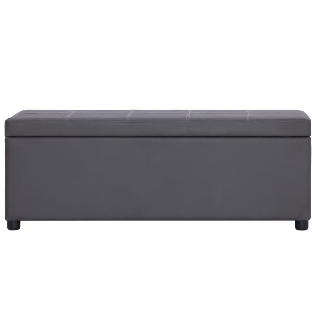 Banc avec compartiment de rangement 116 cm Gris Similicuir