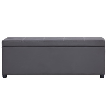 Banc avec compartiment de rangement 116 cm Gris Similicuir