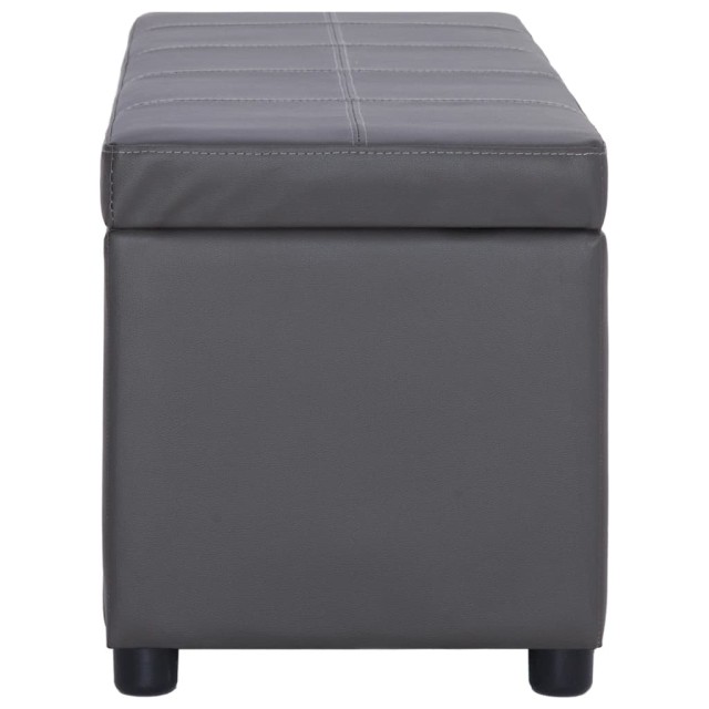 Banc avec compartiment de rangement 116 cm Gris Similicuir