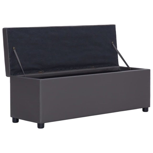 Banc avec compartiment de rangement 116 cm Gris Similicuir