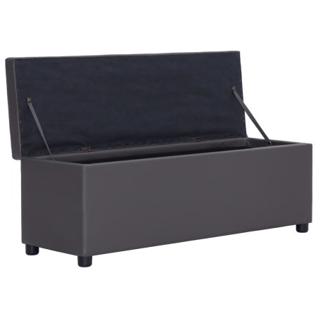 Banc avec compartiment de rangement 116 cm Gris Similicuir