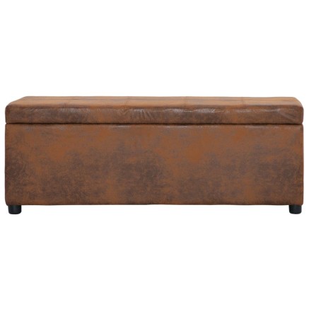 Banc avec compartiment de rangement 116 cm Marron Similicuir 2