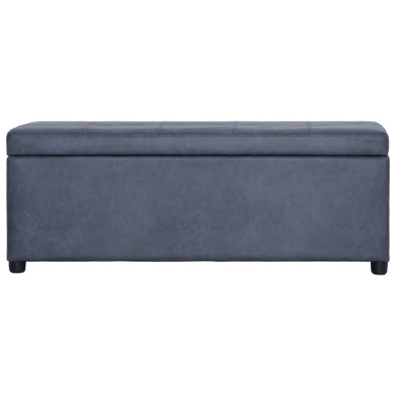Banc avec compartiment de rangement 116 cm Gris Similicuir daim 2
