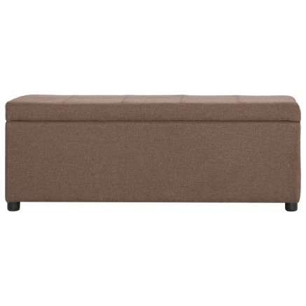 Banc avec compartiment de rangement 116 cm Marron Polyester 2