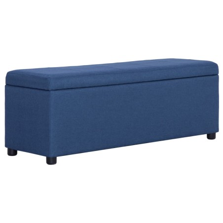Banc avec compartiment de rangement 116 cm Bleu Polyester