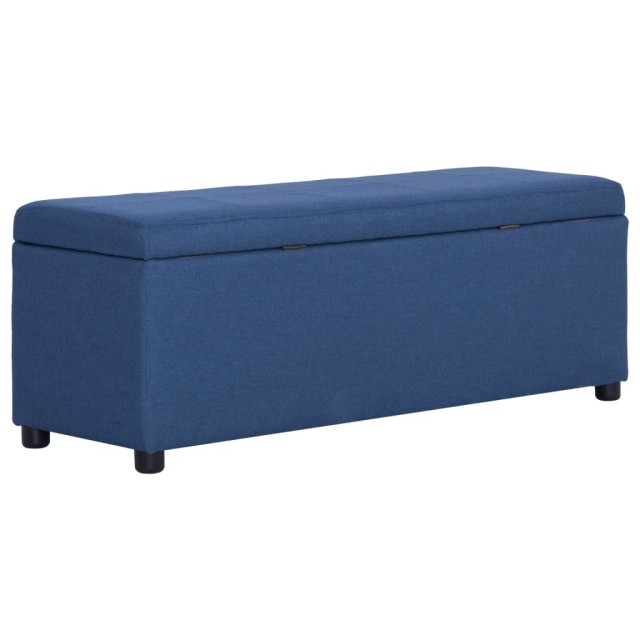 Banc avec compartiment de rangement 116 cm Bleu Polyester