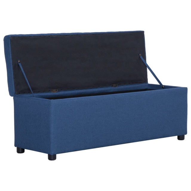 Banc avec compartiment de rangement 116 cm Bleu Polyester
