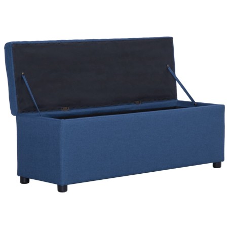 Banc avec compartiment de rangement 116 cm Bleu Polyester