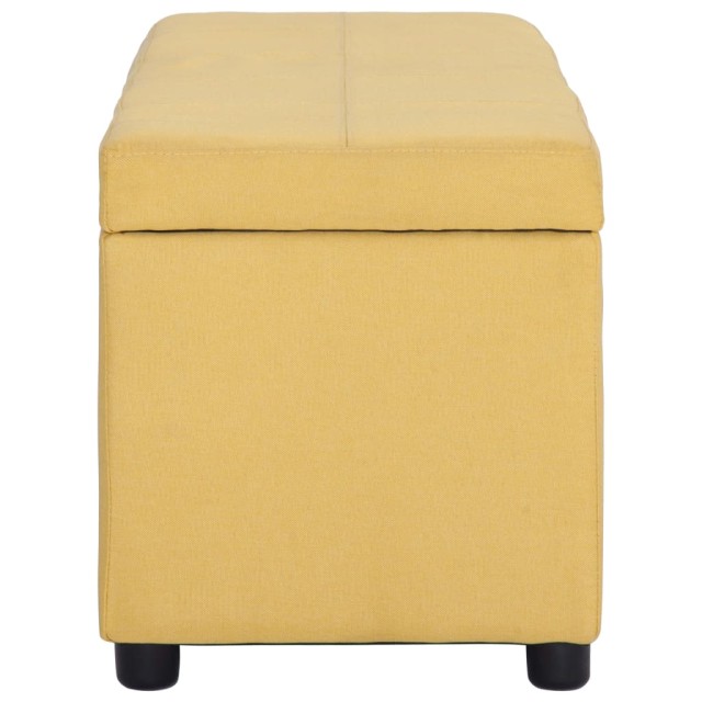 Banc avec compartiment de rangement 116 cm Jaune Polyester