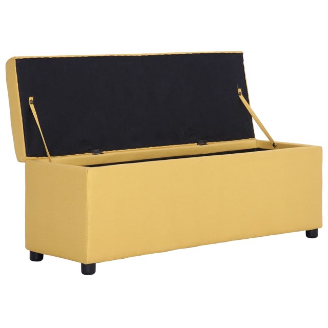 Banc avec compartiment de rangement 116 cm Jaune Polyester