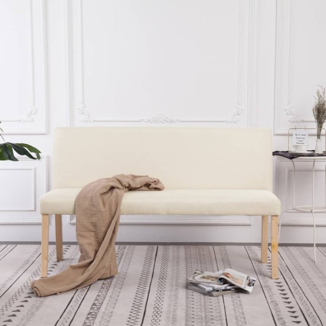 Banc 139,5 cm Crème Polyester