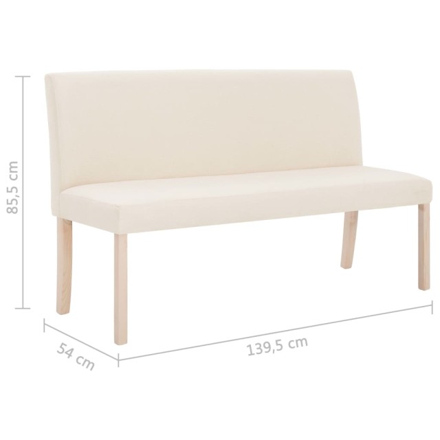 Banc 139,5 cm Crème Polyester