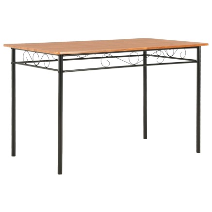 Ensemble de salle à manger 7 pcs MDF et acier Marron 2