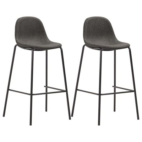 Chaises de bar lot de 2 gris foncé tissu