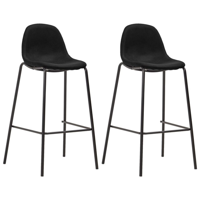 Chaises de bar lot de 2 noir tissu