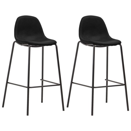 Chaises de bar lot de 2 noir tissu
