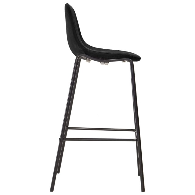 Chaises de bar lot de 2 noir tissu