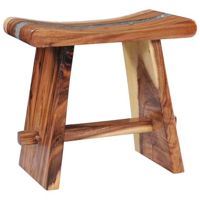 Tabouret Bois de Suar solide et polyrésine