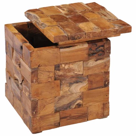 Tabouret de rangement Bois de teck massif 2