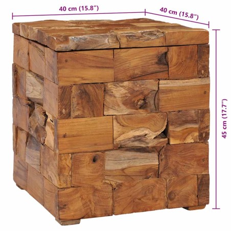 Tabouret de rangement Bois de teck massif