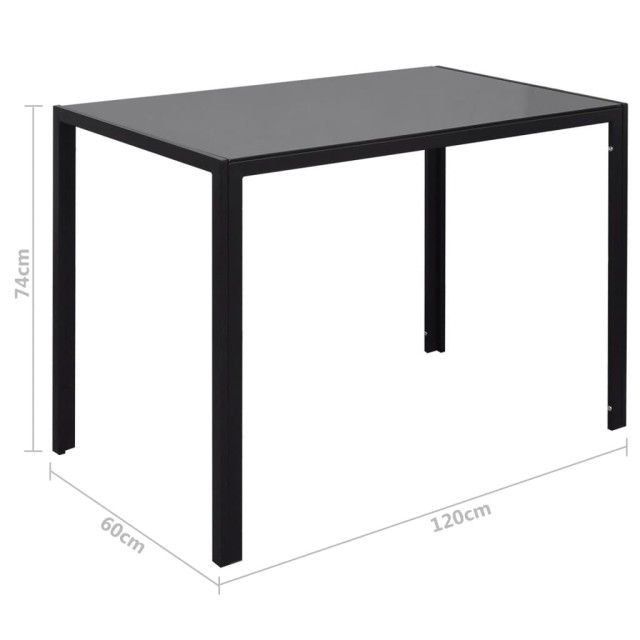 Ensemble de table à manger 7 pcs noir et blanc