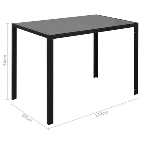 Ensemble de table à manger 7 pcs noir et blanc