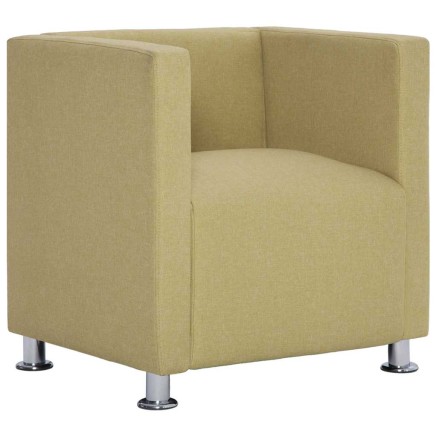 Fauteuil cube Vert Tissu 2