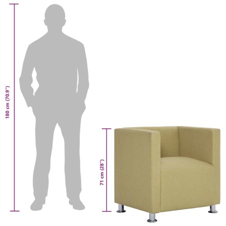 Fauteuil cube Vert Tissu