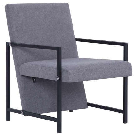Fauteuil gris clair tissu 2