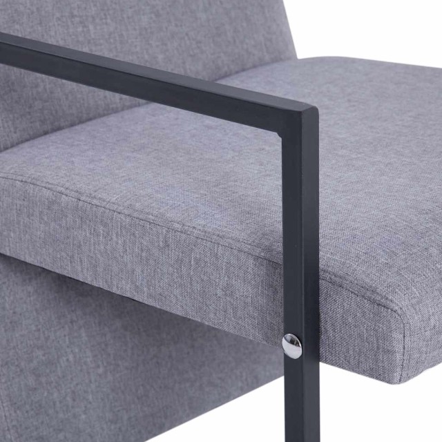 Fauteuil gris clair tissu