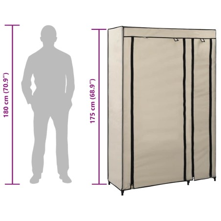 Garde-robe pliable Crème 110x45x175 cm Tissu