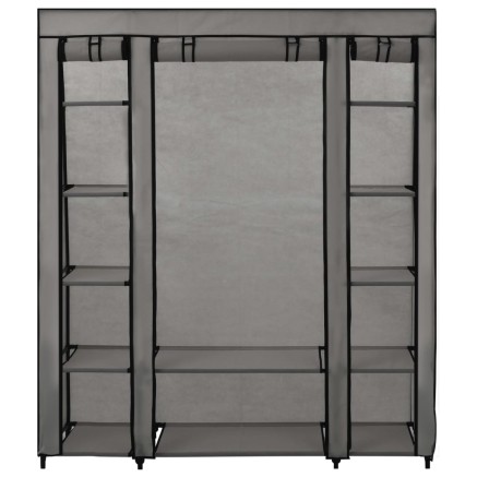 Armoire avec compartiments et tiges Gris 150x45x176 cm Tissu 2