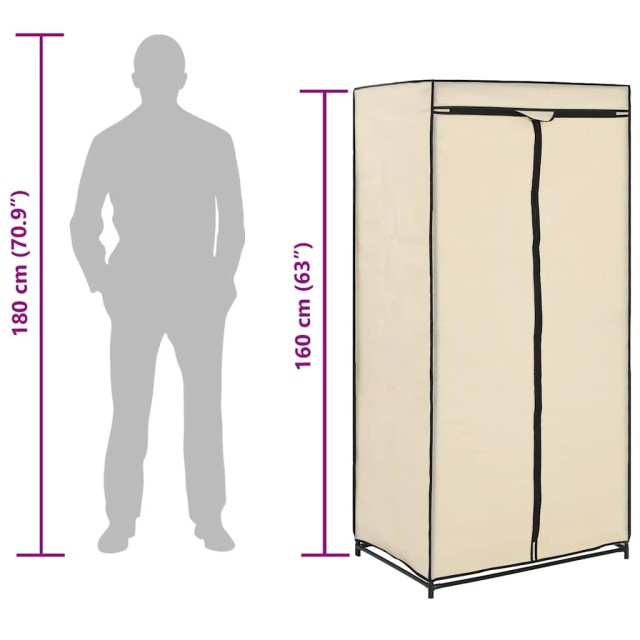 Garde-robe Crème 75x50x160 cm